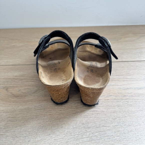 Papillio Birkenstock Dorothy Birko Flor Licorice Black Wedge Sandal Womens US 5 - Picture 3 of 5